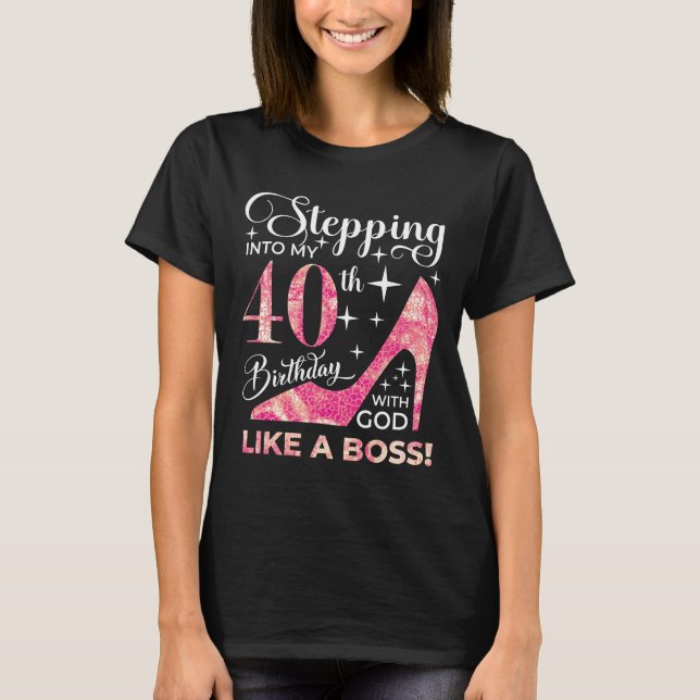 T-shirt Entrée dans mon 40e anniversaire avec de l'or rose (Devant)