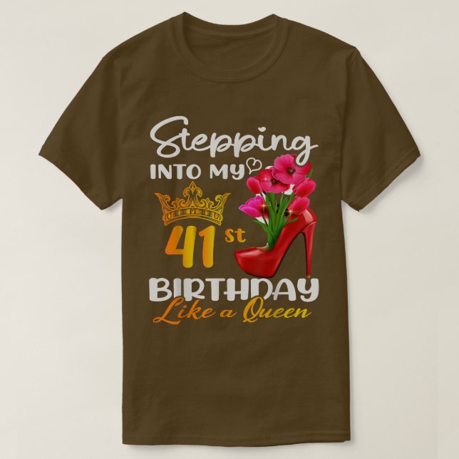 T-shirt Entrée Dans Mon 41E Anniversaire Comme Une Reine P (Design devant)
