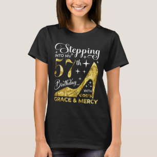 T-shirt Entrée dans mon 57ème anniversaire avec grâce des
