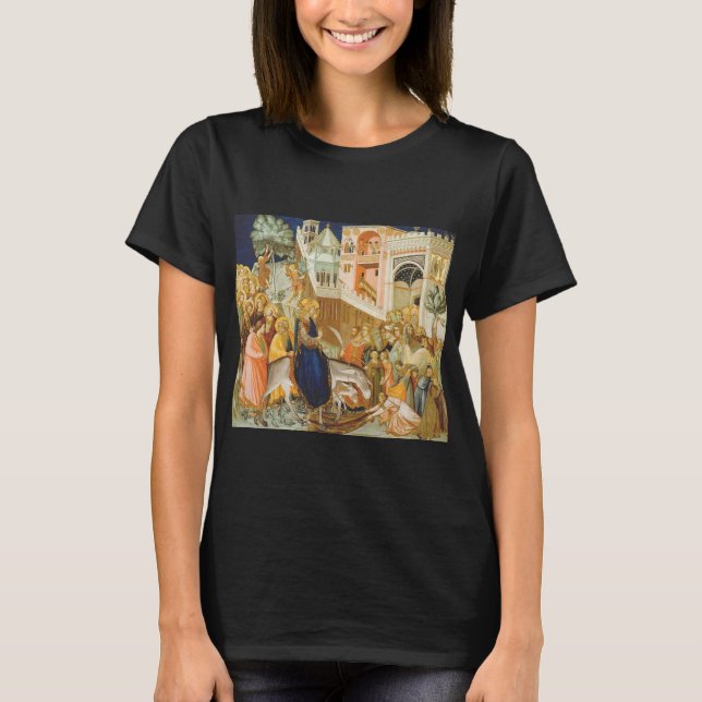 T-shirt Entrée du Christ à Jérusalem par Pietro Lorenzetti (Devant)