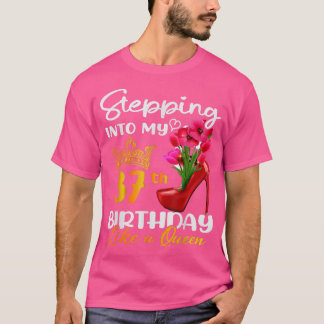 T-shirt Entrée En Mon 37E Anniversaire Comme Une Reine Pou