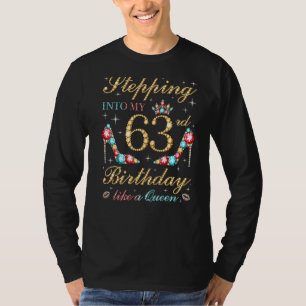 T-shirt Entrée En Mon 63E Anniversaire Comme Une Reine Bos