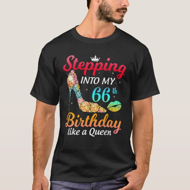 T-shirt Entrée En Mon 66E Anniversaire Comme Une Reine Ann (Devant)
