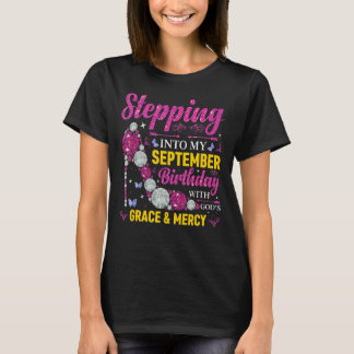 T-shirt Entrée En Septembre Anniversaire Avec Dieux Grace 