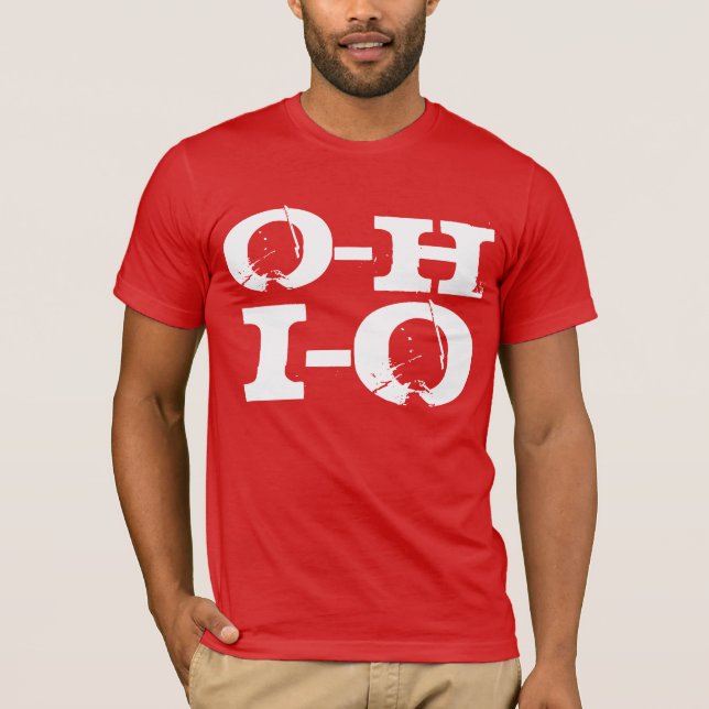 T-shirt Entrée-sortie de l'OH Ohio, grunge rouge et (Devant)