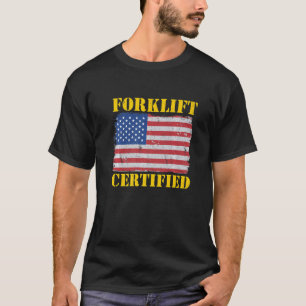 T-shirt Entrepôt américain Drapeau chariot élévateur à fou