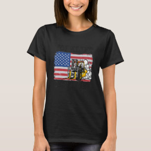 T-shirt Entrepôt américain Drapeau chariot élévateur à fou