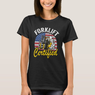T-shirt Entrepôt américain Drapeau chariot élévateur à fou