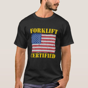 T-shirt Entrepôt américain Drapeau chariot élévateur à fou