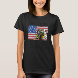 T-shirt Entrepôt Chariot élévateur certifié drapeau améric
