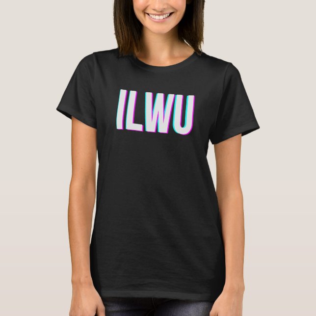 T-shirt Entrepôt international côtier Ilwu rose blanc (Devant)