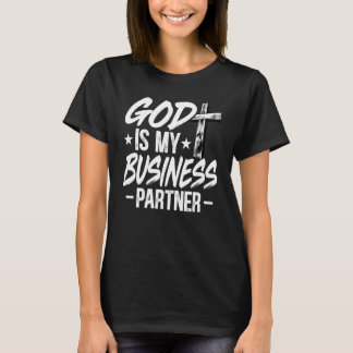 T-shirt Entrepreneur Dieu est mon partenaire d'affaires PD