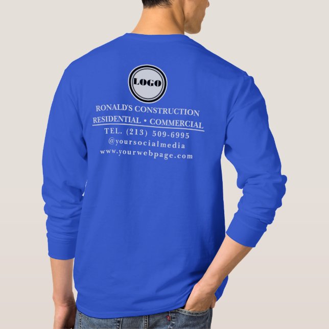 T-shirt Entrepreneur en construction Commerce des employés (Dos)