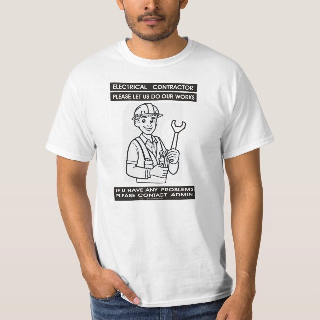 T-shirt entrepreneur en électricité et travaux d'entretien (Devant)
