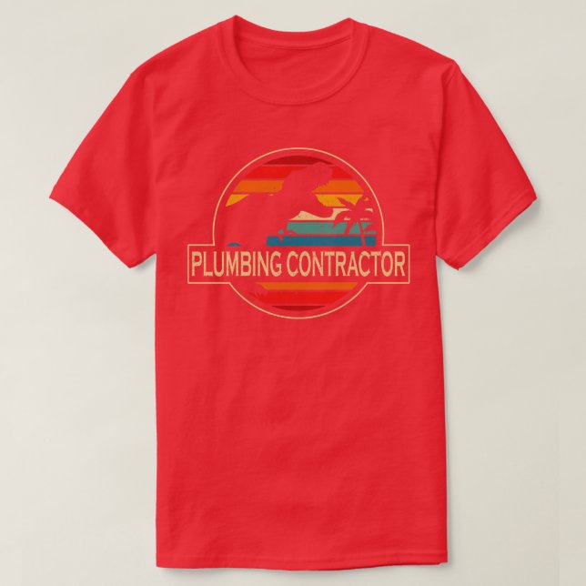 T-shirt Entrepreneur en plomberie Dinosaur (Design devant)