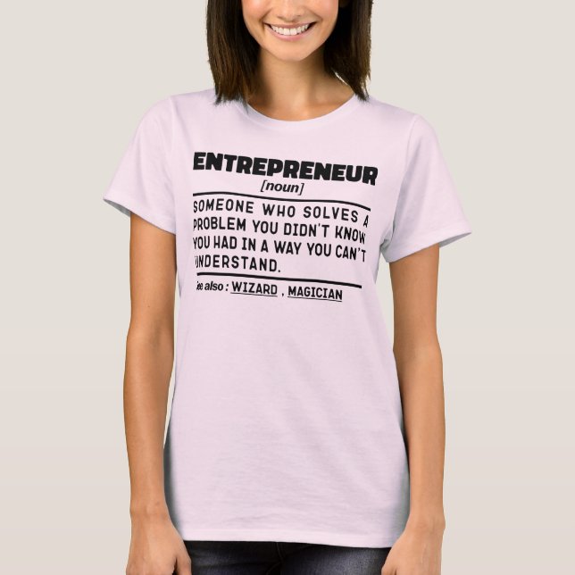 T-shirt Entrepreneur Noun Définition Cool Propriétaire d'e (Devant)
