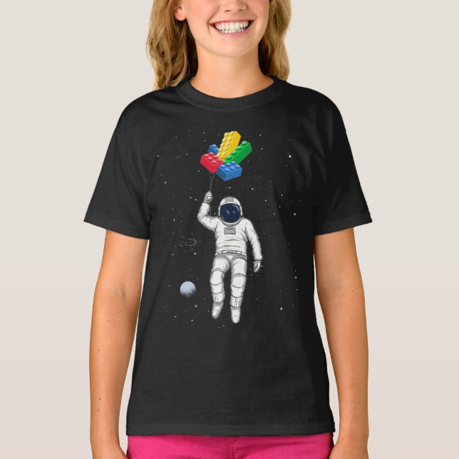 T-shirt Entrepreneur principal astronaute, Blocs de constr (Devant)