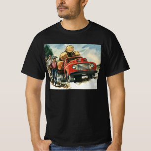 T-shirt Entreprise Vintage, Camion de débardage avec bûche