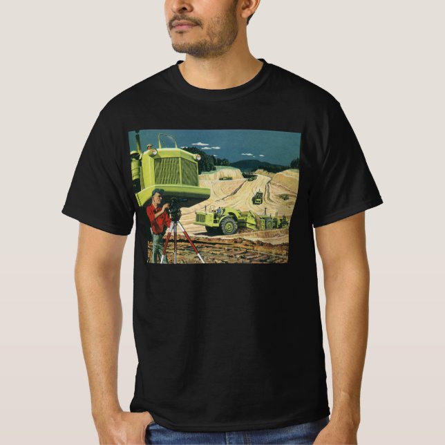 T-shirt Entreprise vintage, chantier de construction avec  (Devant)