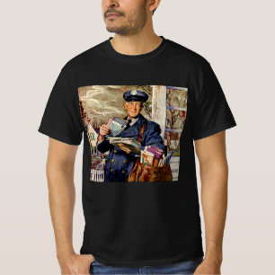 T-shirt Entreprise Vintage, Facteur Livrant du Courrier Le