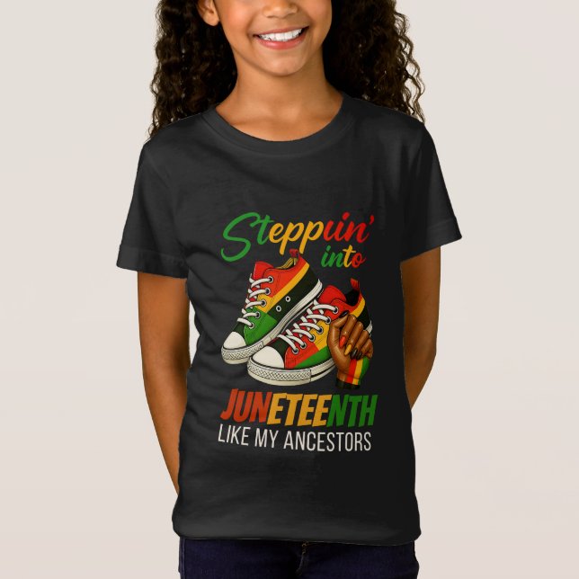 T-Shirt Entrer dans Juneteenth – Fierté de la femme noire (Devant)