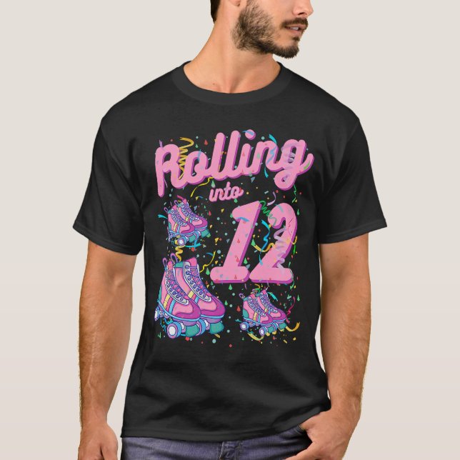 T-shirt Entrer dans les 12 ans Roller Skate 12 Ans O (Devant)
