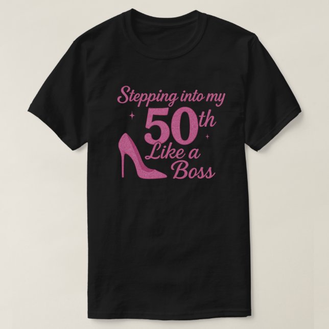 T-shirt Entrer dans les 50 ans comme un patron  (Design devant)
