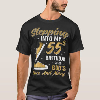 T-shirt Entrer dans mes 55 ans avec la grâce de Dieu