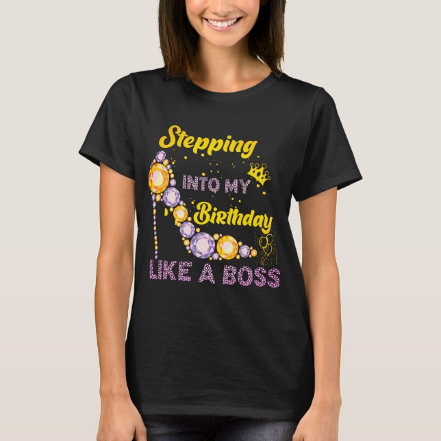 T-shirt Entrer dans mon anniversaire comme un patron (Devant)