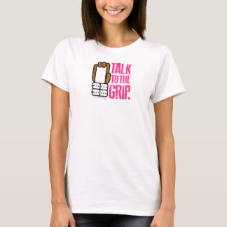 T-shirt ENTRETIEN à la main de brun de gymnaste de POIGNÉE