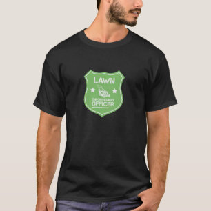 T-shirt Entretien drôle de pelouse d'insigne d'applicatio