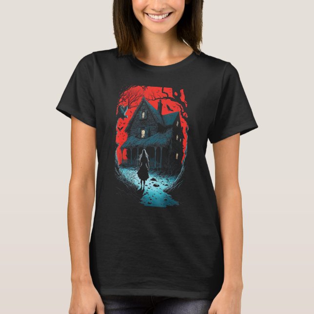 T-shirt Entrez dans l'Haunted Mansion effrayante Halloween (Devant)
