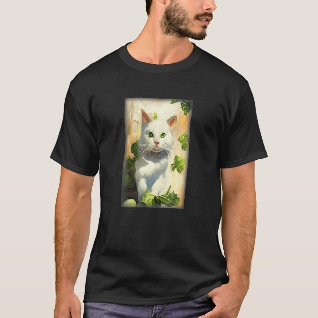 T-shirt Environnement de chat de bodega blanc et vert (Devant)