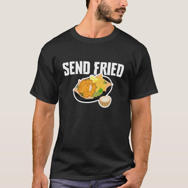 T-shirt Envoyer Frit Frites Poisson Frit (Devant)