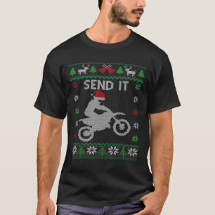 T-shirt Envoyer Idée Vélo Riding Père Noël Motocross Ugly 