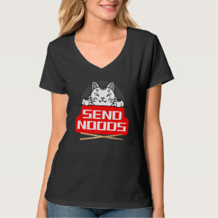 T-shirt Envoyer Noods Chat Japonais Avec Baguettes