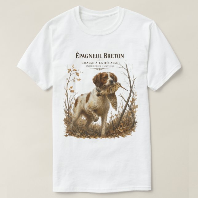 T-shirt Épagneul breton et bécasse  (Design devant)
