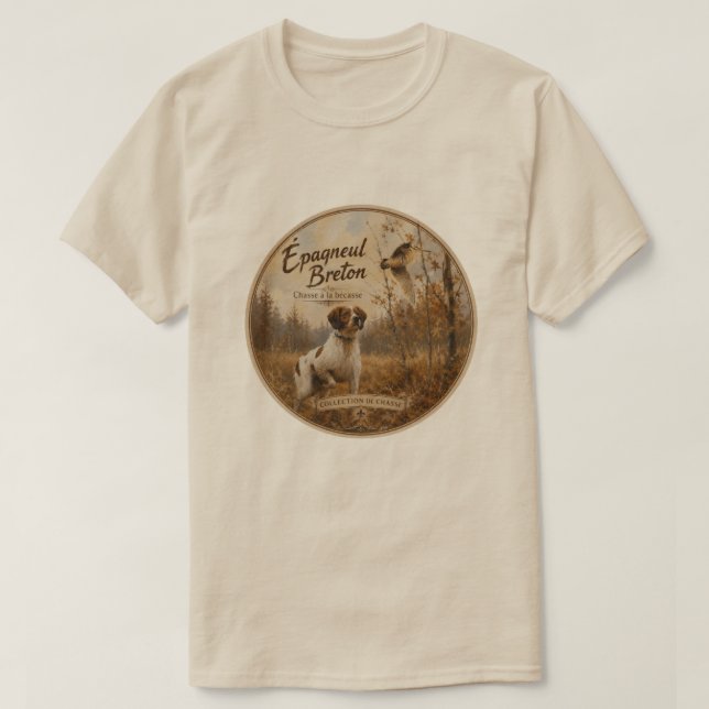 T-shirt Épagneul breton et bécasse  (Design devant)