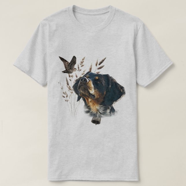 T-shirt Épagneul breton, Passion pour les oiseaux (Design devant)