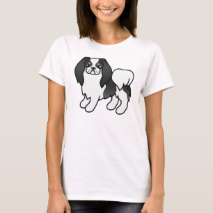 T-shirt Épagneul Japonais Tricolore Chien de Dessin Animé