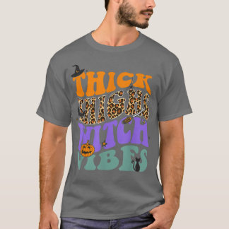 T-shirt Épais cuisses sorcières Vibes Leopard Citrouille C
