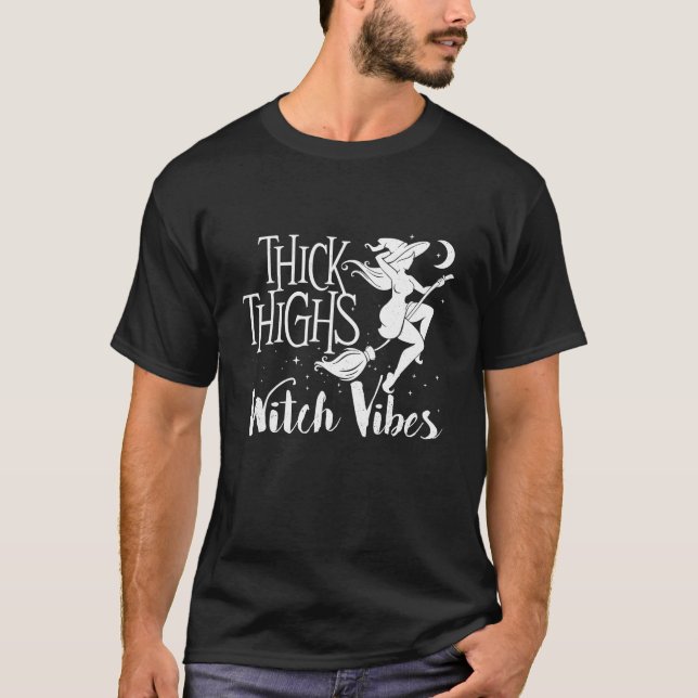 T-shirt Épais cuisses Vibes sorcières Witchcraft Halloween (Devant)