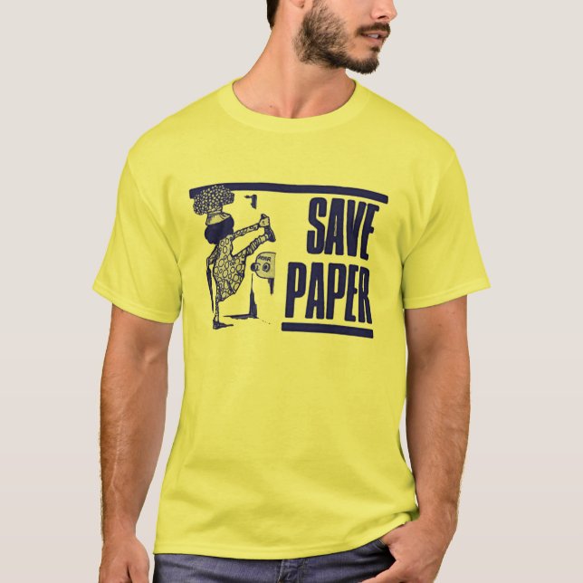 T-shirt Épargnez le papier (Devant)