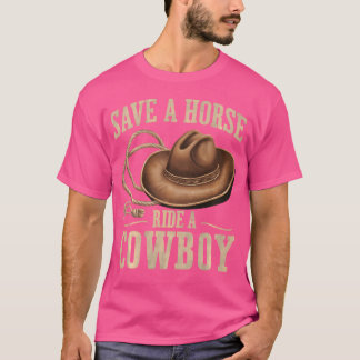 T-shirt Épargnez Un Cheval Montez Un Cowboy Drôle Rodeo Ch