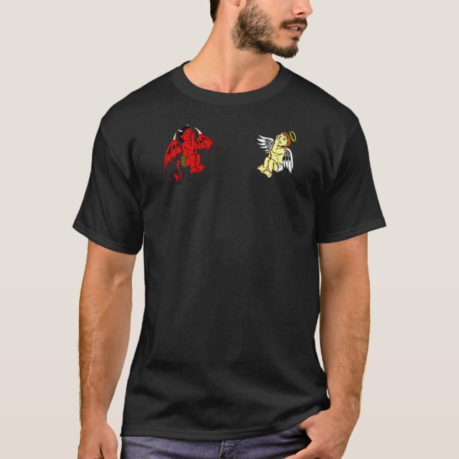 T-shirt Épaule Angel Diable Conscience Tentation intérieur (Devant)