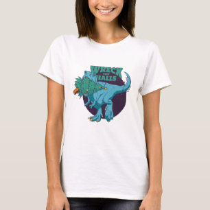 T-shirt Épave les Halls T-rex Noël