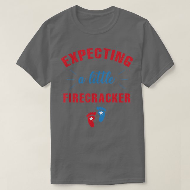 T-shirt Epecting a Little Firecracker 4th of July Maman Pr (Design devant)