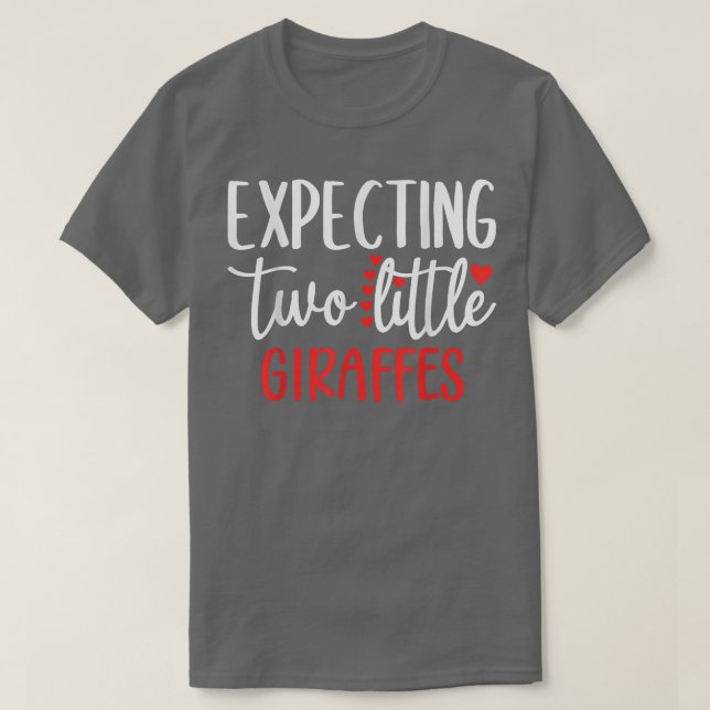 T-shirt Epecting Two Little Giraffes Funny Pregnancy Twins (Design devant)