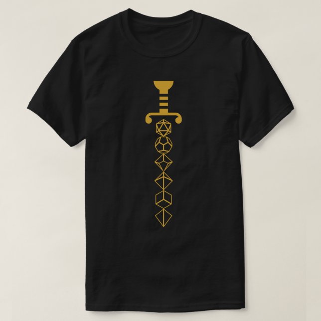 T-shirt Épée de dés de bronze du clerc (Design devant)