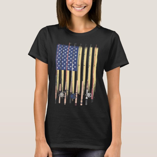 T-shirt Épée de pêche Thonier Drapeau Américain Pour Le Ba (Devant)